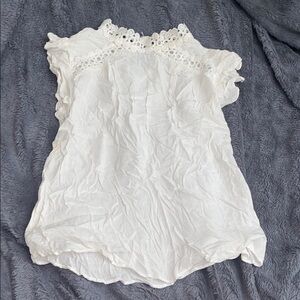 Elegant Cream Lace Trim Women's Top